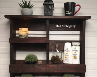Bathroom Shelf | Bathroom Storage | Rustic Bath Towel Rack | Bathroom Organizer | Rustic Wooden Bathroom Decor | Bathroom Shelf