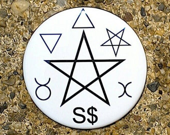 Gardnerian Pentacle Button
