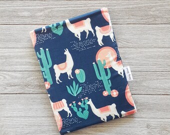 Desert Llama Mini Book Sleeve Story Sleeve - kindle sleeve, tablet sleeve, e-reader sleeve, gift for her, teacher gift, book beau, iPad