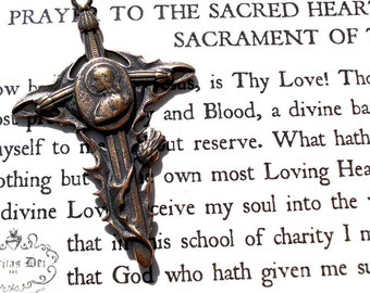 St. Joan of Arc At the Stake Cross - Catholic Medal - Vintage Replica - Made in the USA (SF10-900)