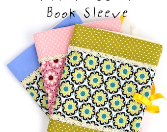 Textile Book Sleeve Cover PDF Pattern and Tutorial with Instructions, Sewing Tutorial, Textile Pattern, Digital file for Instant Download