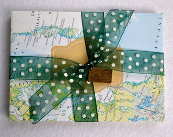 Handmade envelopes made from recycled atlas (approx 16cm x 11cm)