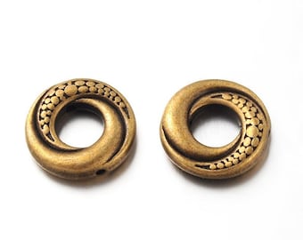 WHOLESALE - Antique Bronze 15mm Donuts Tibetan Style Bead Frames (3 Sets of 50)