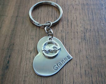 Hand Stamped Personalized Swimmer Keychain - Swimmer Keychain - Girls Swimmer Gift - Swimmer Team Gifts - Senior Night Gift