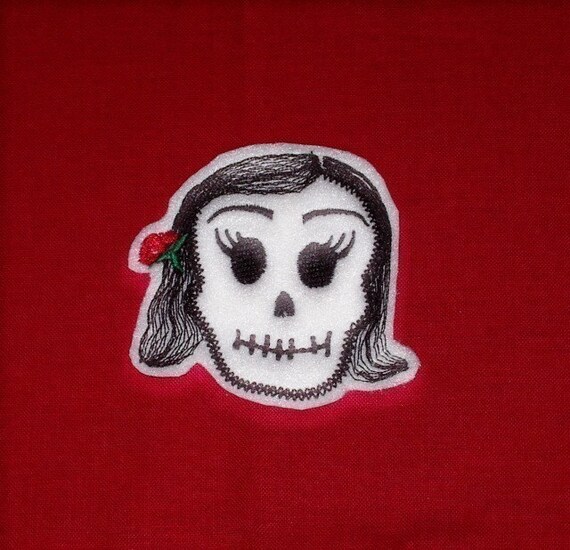 Mini La Bonita Skull Patch Day of the Dead