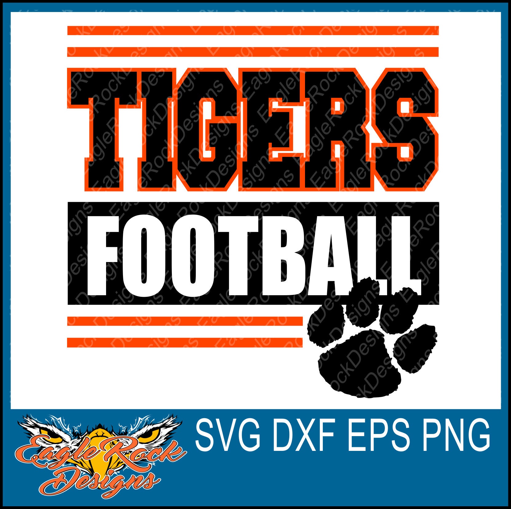 Tigers Football SVG DXF EPS Png Pdf Cut File Tigers