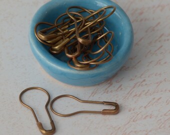 Bulb Pins Garment Pins Pear Shaped Safety Pins Bronze Gourd Pins Scrapbooking and Journal Supplies Mixed Media Projects