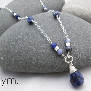 Blue stone necklace | Etsy