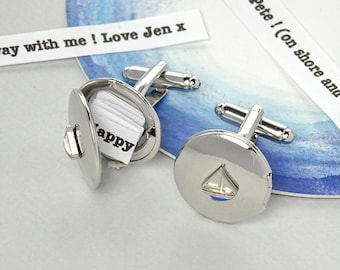 Personalised Message Yacht Cufflinks