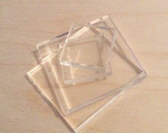 Acrylic stamp block set - set of five stamp blocks - stamp mounting block - clear acrylic blocks - stamp mounts - clear mounts -