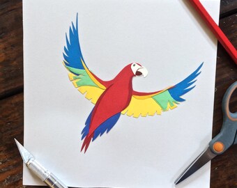 Parrot Cut Paper Artwork
