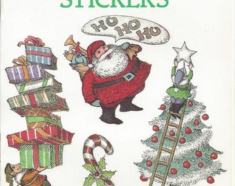 Vintage John O'Brien Whimsical Christmas Stickers Dover Publications Book, 1994