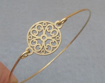 Flower Bangle Bracelet Style 17