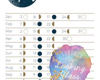 Printable UK Moon Calendar 2018 download Lunar Moon Phases