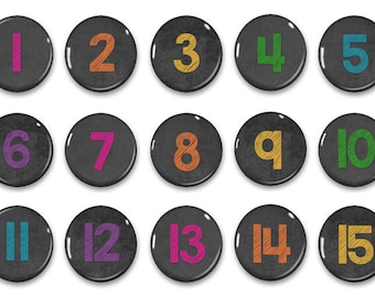 Colored Chalkboard Calendar Number Magnets - Counting Practice - Early Math - Educational - Preschool Learning - Classroom - Teacher Gifts