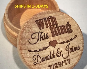 With This Ring, Wedding Ring Box, Ring Bearer Box, Keepsake, Jewelry Box, Wood Box, Rustic Ring Box, Wedding, Wooden Trinket Box