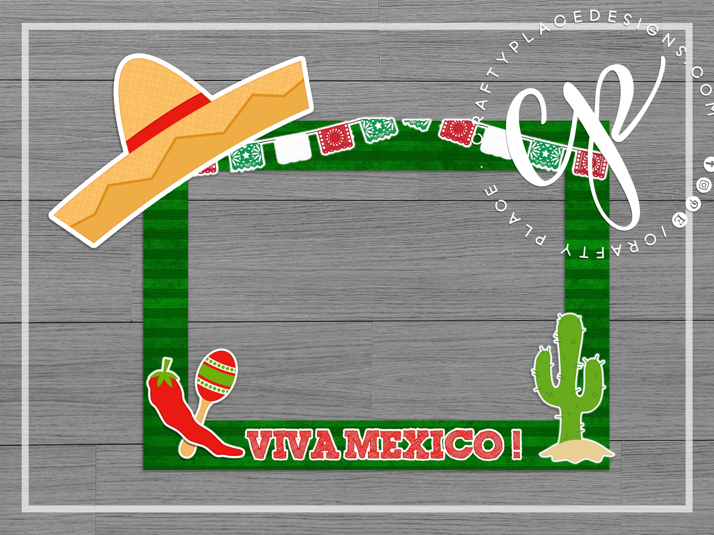 Mexican photo booth frame Fiesta photo booth prop Cinco de