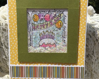 Handmade Shaker Birthday Card