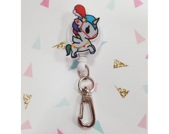 Circus Unicorn Retractable Badge Reel / Key Chain