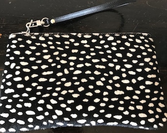 Black with white polkadot Pouch
