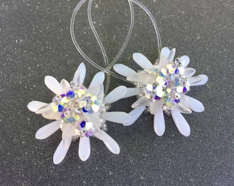 1 paar Haargummis "Edelweiß" Trachtenschmuck Trachtenhochzeit Hochzeit Oktoberfest Dirndl Wasen Volksfest Edelweiß Slow fashion Haarschmuck