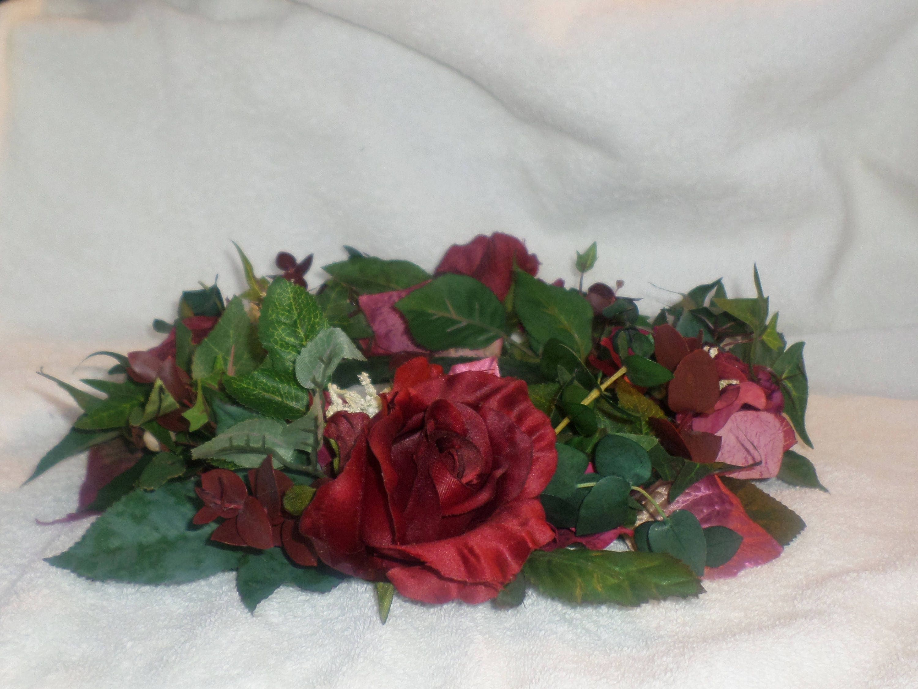 Large Burgundy Accent Candle Ring Candle Ring Centerpiece