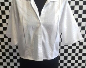 White cropped vintage shirt - M/L