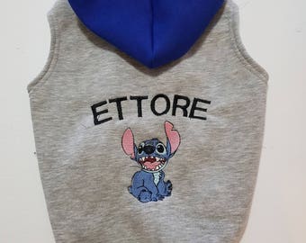 Stitch sweatshirt for pet.In fleece cotton,warm and conforteble.Tailor made for every size of dog