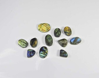 11 Pcs. High! Quality Gemstone Natural Labradorite Druzy Stone, Multi & Golden Flash Loose for jewellery Wholesale Price Lot 117 Cts MI06-66