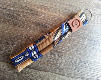 African fabric wrist strap keychain