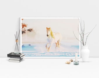 Horse horse print horse art print horse art abstract horse painting Horse landscape print horse decor horse art large canva instant download