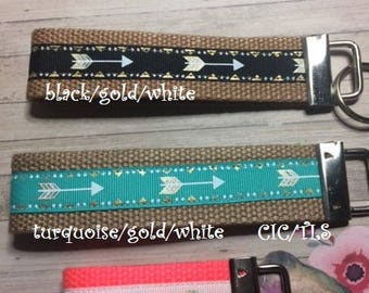 Arrows Key Fob, Key Fobs, Key Chain Holder, Handmade Key Fobs, Mini, Wristlet Tribal, Follow your arrow