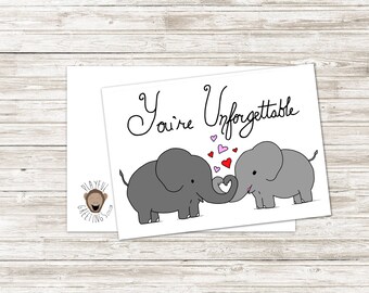 Valentines Day Card - Funny Love Card - Cute Anniversary Card - Card For Girlfriend - Card for Boyfriend - You're Unforgettable