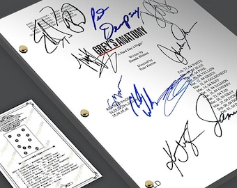 Grey's Anatomy TV Show Pilot Script Card Gift Screenplay - Signed Autograph Reprint - Ellen Pompeo, Patrick Dempsey, Katherine Heigl