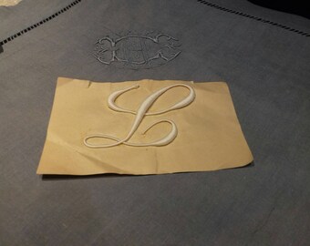 Vintage French monogram Letter L