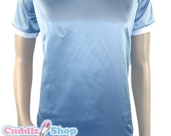 Cuddlz Blue Satin Zipped Adult Onesie