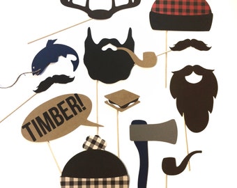 Lumberjack Photo Booth Props (12 pieces)