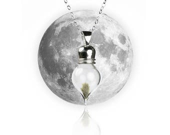Sterling Silver REAL Moon Dust Meteorite Necklace - Tear
