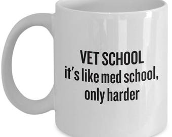 Funny Vet School Mug - Veterinarian Gift Idea - Like Med School, Only Harder