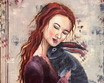 Emma Greenhill Art print "Alice" Matted print on heavy watercolor paper
