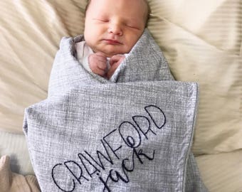 Personalized Baby Blanket- custom baby swaddle, embroidered receiving blanket, baby blanket girl, baby boy blanket, custom baby shower gift