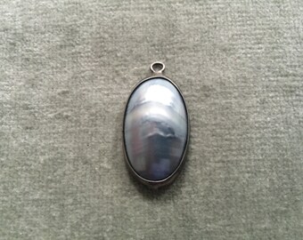 Pale Grey Blister Pearl Pendant