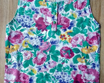 Floral tank top, cotton
