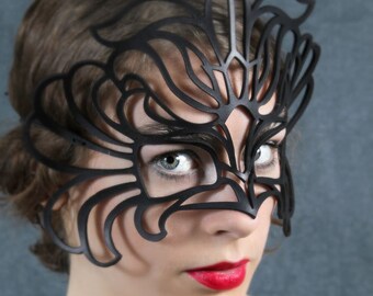 SALE! Decaflor leather mask in black