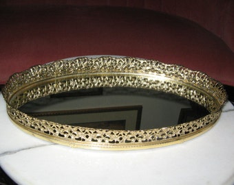 VINTAGE GOLD FILIGREE Vanity Tray, Dressing Table