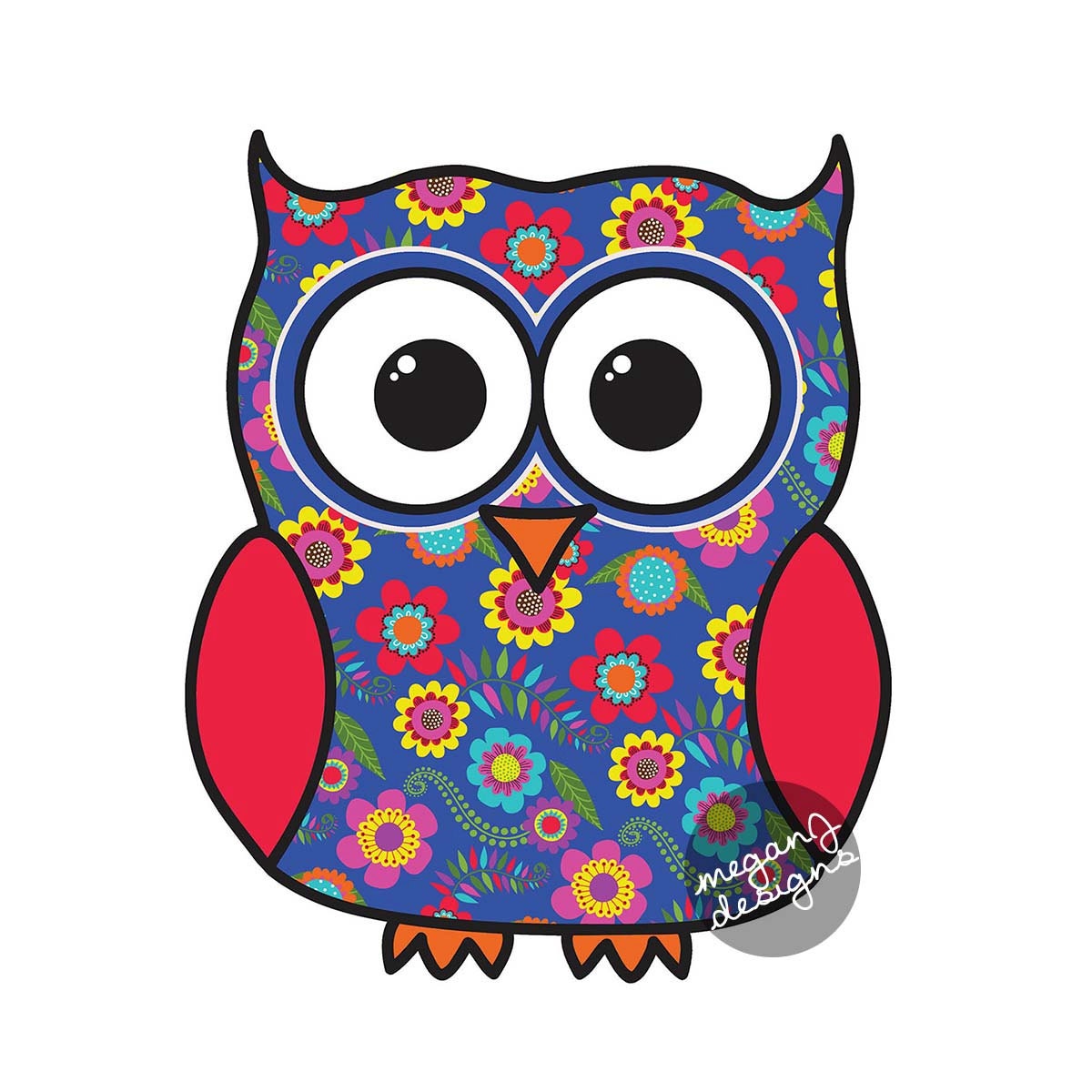 Colorful Owl Tattoo Flash