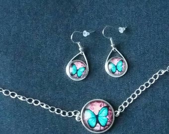 Blue butterfly set