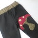 Black merino wool soaker diaper cover red mushroom upcycled sweater wool longies - size large