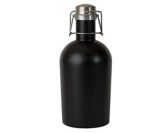 Custom Matte Black Beer Growler