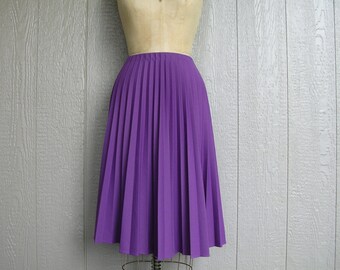 Vintage 70s BOTTOM BASIC Purple Accordion Pleated Skirt